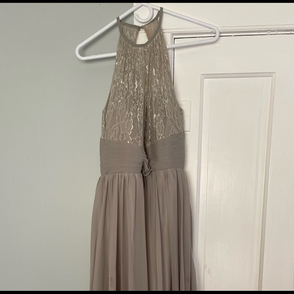 Grey floor length halter top dress. Worn once